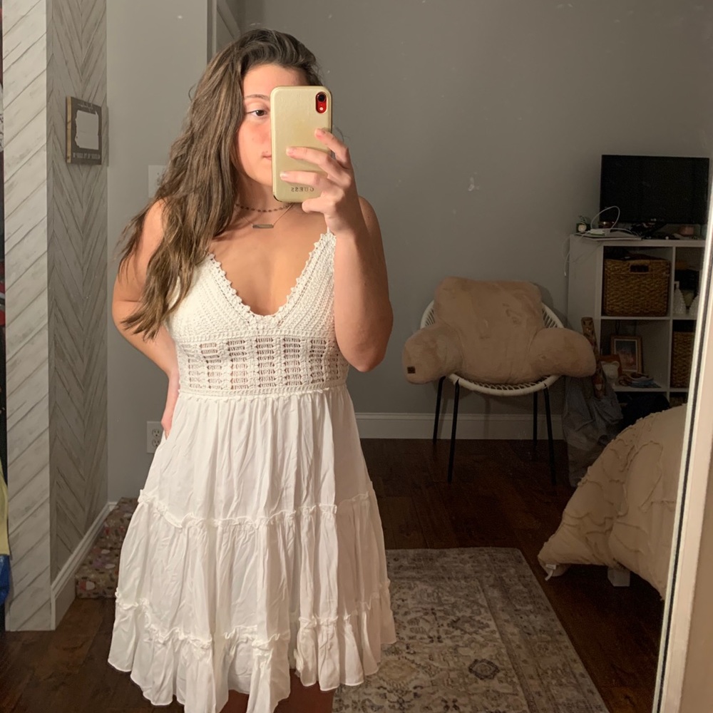 Crochet White Dress